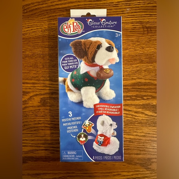 NEW The Elf on the Shelf Elf Pets Christmas Sweater Set Cozy, Reversible Sweater - Picture 1 of 5